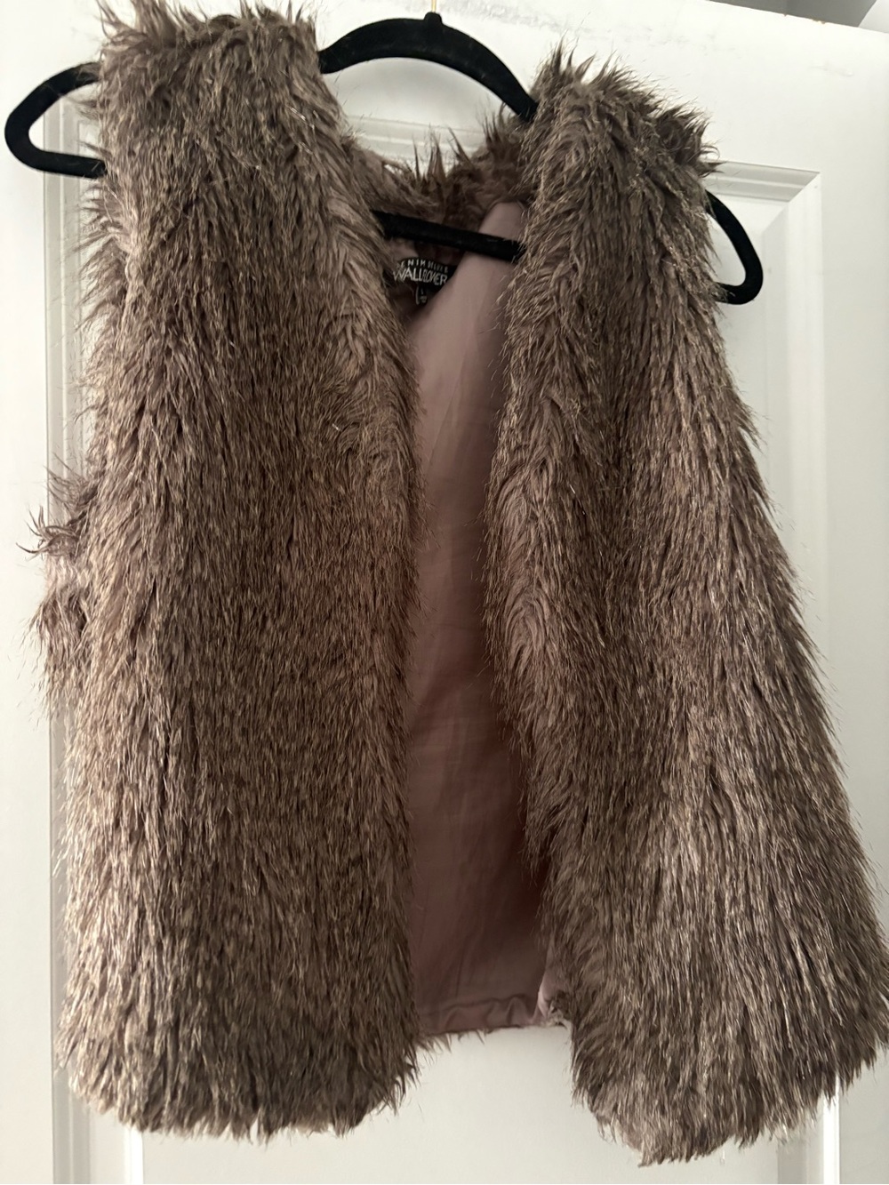 Wallflower Taupe Faux Fur Vest